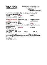 Đề và đáp án khảo sát đầu năm Toán lớp 4 - Năm học 2016-2017 - Trường Tiểu học Tả Van